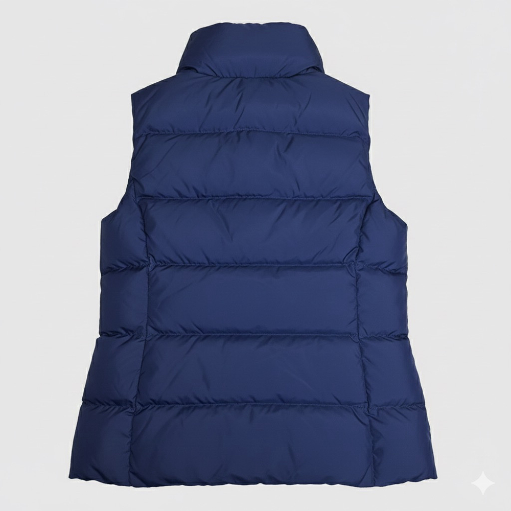 J.Crew Down Puffer Vest XS Navy Full Zip Quilted 80% Feather Down Fill - Picture 2 of 12